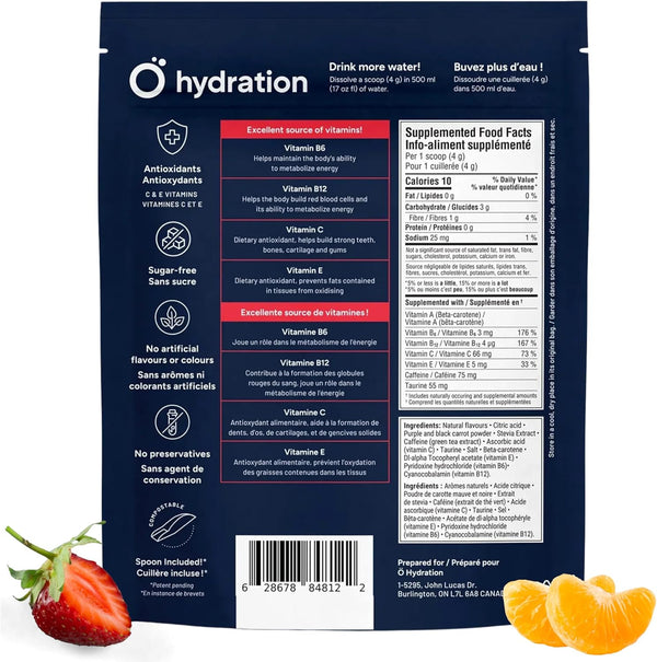 O HYDRATION Vitamin And Electrolyte Powder - Strawberry Clementine (25 Servings)