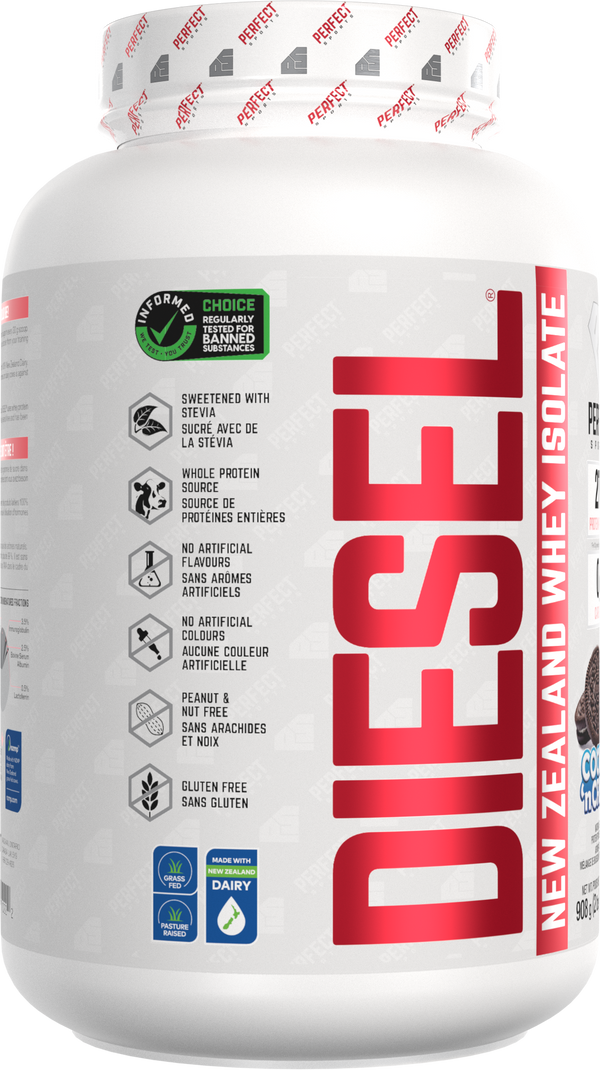 PERFECT SPORTS DIESEL New Zealand Whey Protein Isolate - Cookies 'N Cream (2Ibs/5Ibs)