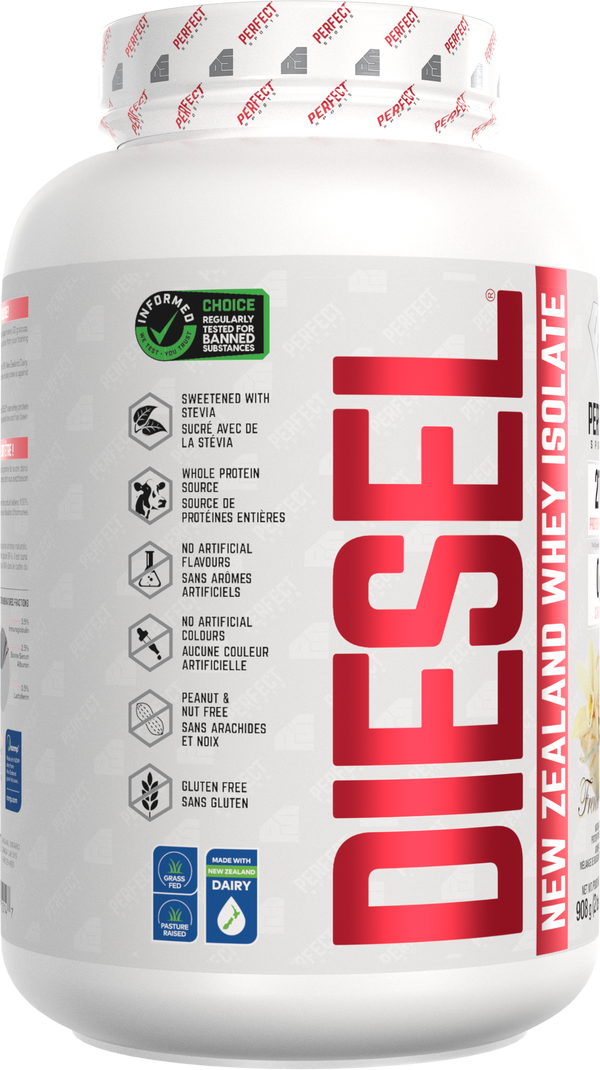 PERFECT SPORTS DIESEL New Zealand Whey Protein Isolate - French Vanilla (2lbs/5Ibs)