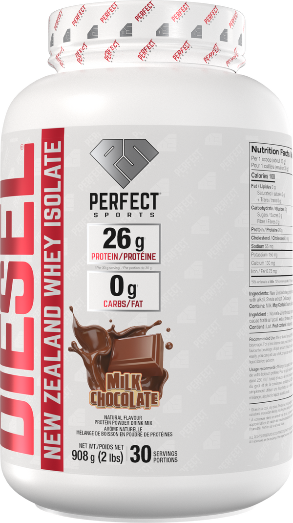 PERFECT SPORTS DIESEL New Zealand Whey Protein Isolate - Milk Chocolate (2Ibs/5Ibs)