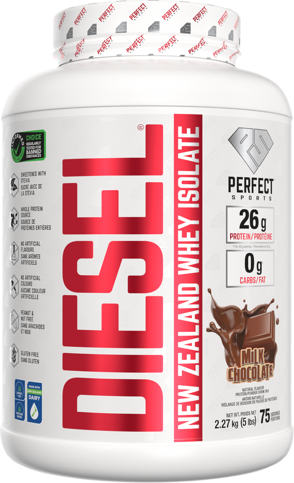 PERFECT SPORTS DIESEL New Zealand Whey Protein Isolate - Milk Chocolate (2Ibs/5Ibs)