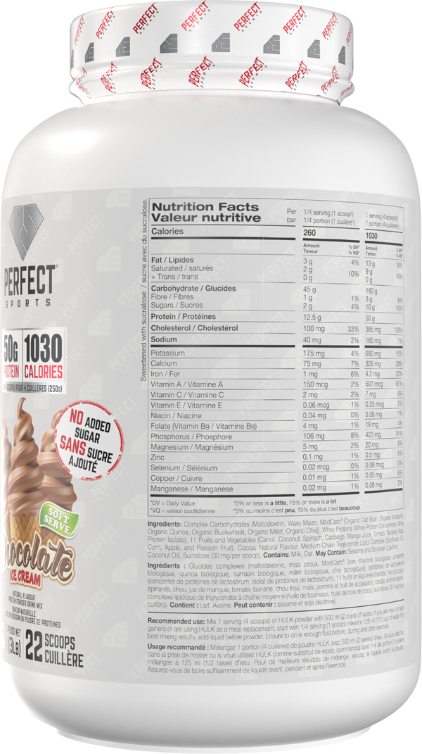 PERFECT SPORTS DIESEL HULK Clean Mass Gainer - Chocolate Ice Dream 3LB