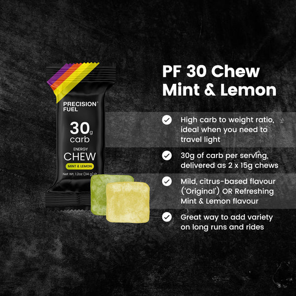 PRECISION FUEL AND HYDRATION - Bag Of Carb Chews 30G - Mint & Lemon (15 Servings)