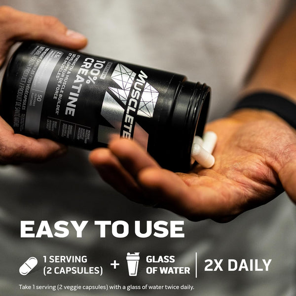 MUSCLETECH PLATINUM - 100% CreaPure Creatine Capsules (100 Vegan Capsules)