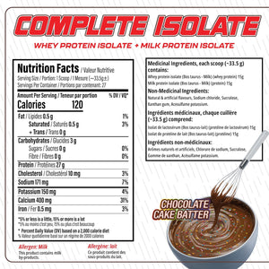 TC NUTRITION - Complete Whey Isolate 2LB (Chocolate Cake Batter)
