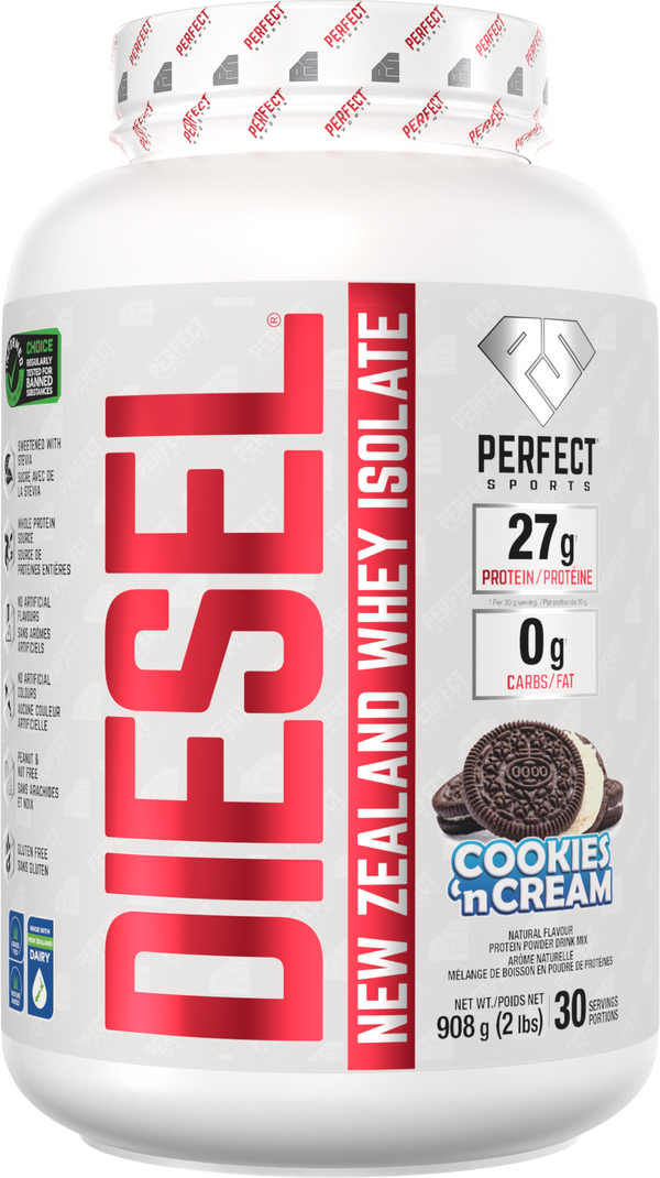PERFECT SPORTS DIESEL New Zealand Whey Protein Isolate - Cookies 'N Cream (2Ibs/5Ibs)