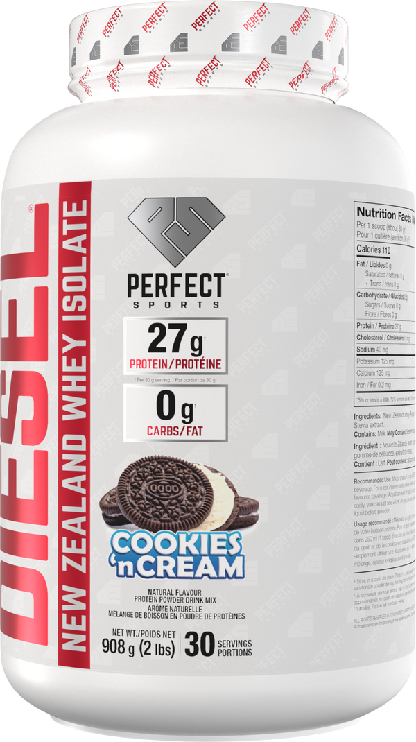 PERFECT SPORTS DIESEL New Zealand Whey Protein Isolate - Cookies 'N Cream (2Ibs/5Ibs)