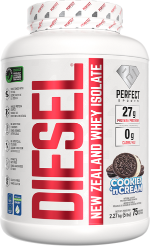 PERFECT SPORTS DIESEL New Zealand Whey Protein Isolate - Cookies 'N Cream (2Ibs/5Ibs)