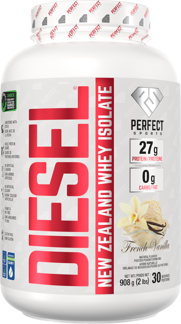 PERFECT SPORTS DIESEL New Zealand Whey Protein Isolate - French Vanilla (2lbs/5Ibs)