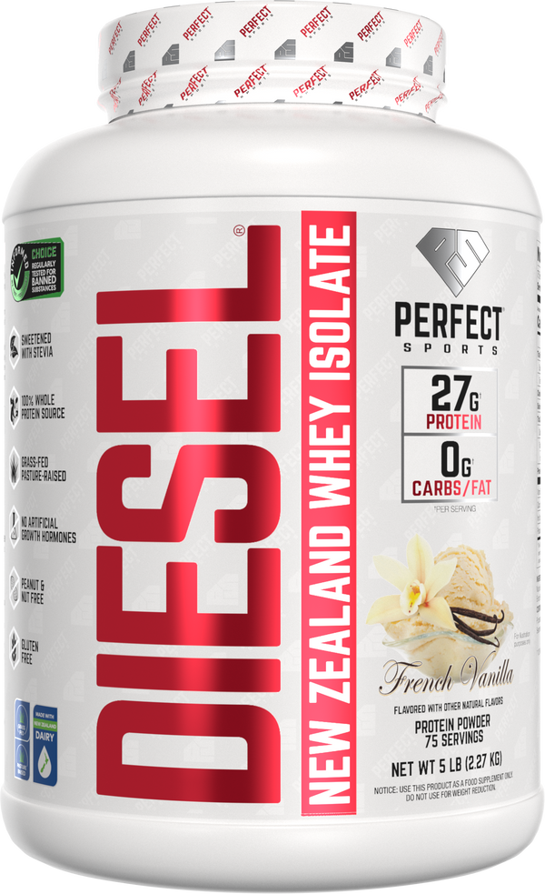 PERFECT SPORTS DIESEL New Zealand Whey Protein Isolate - French Vanilla (2lbs/5Ibs)