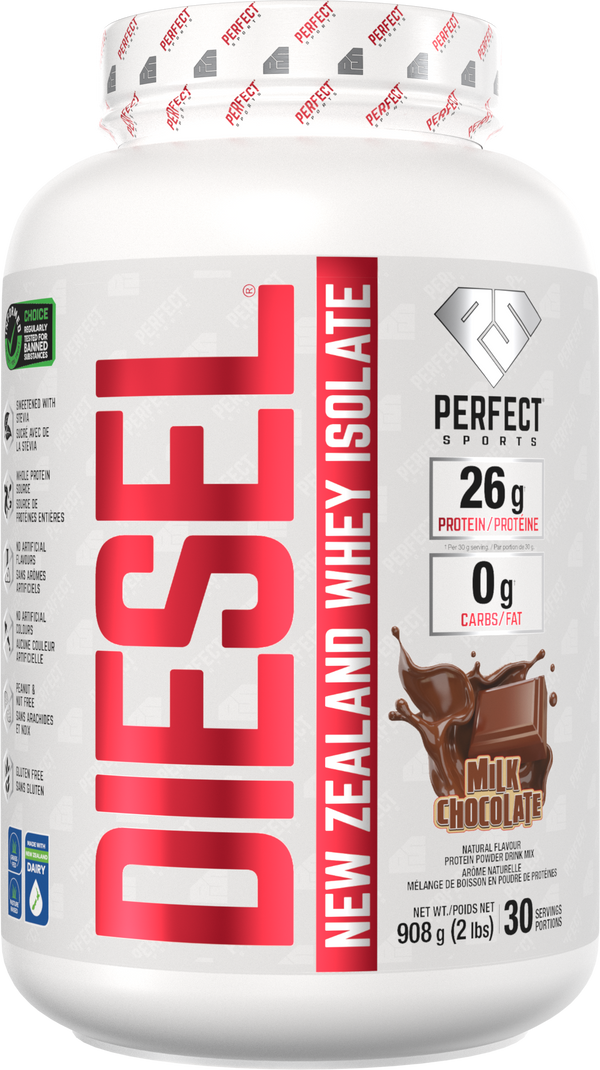 PERFECT SPORTS DIESEL New Zealand Whey Protein Isolate - Milk Chocolate (2Ibs/5Ibs)