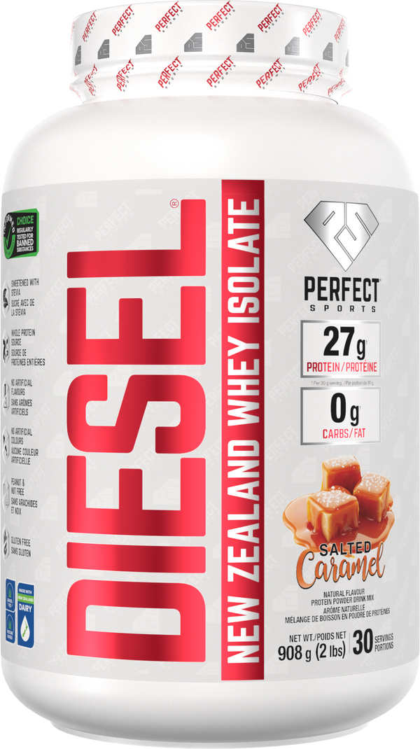 PERFECT SPORTS DIESEL New Zealand Whey Protein Isolate - Salted Caramel 2LB