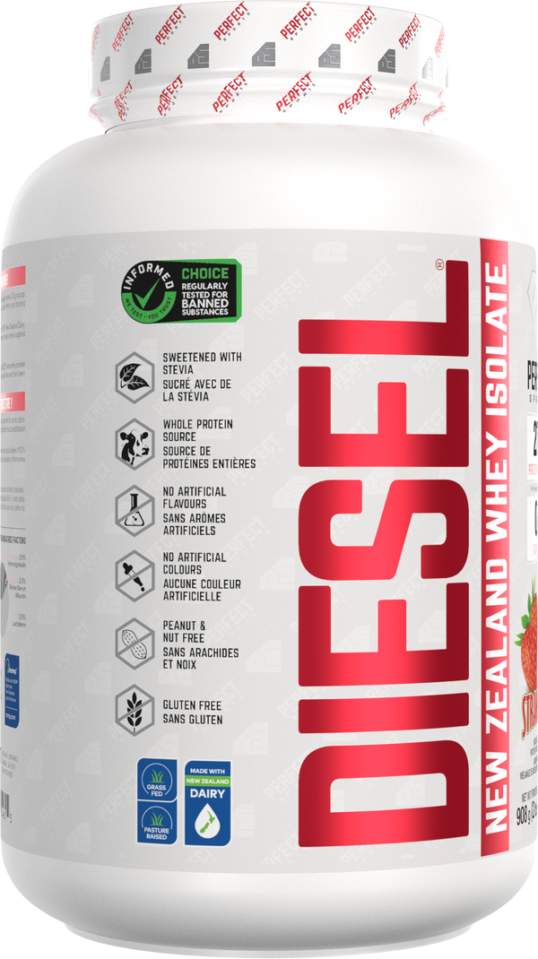 PERFECT SPORTS DIESEL New Zealand Whey Protein Isolate - Strawberry 2LB