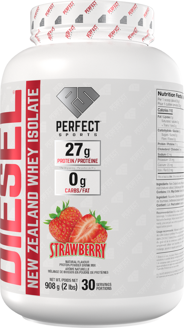 PERFECT SPORTS DIESEL New Zealand Whey Protein Isolate - Strawberry 2LB