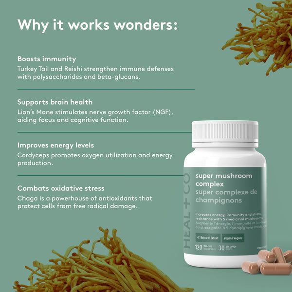 HEAL+CO - Super Mushroom Complex (120 Vegi-Caps)