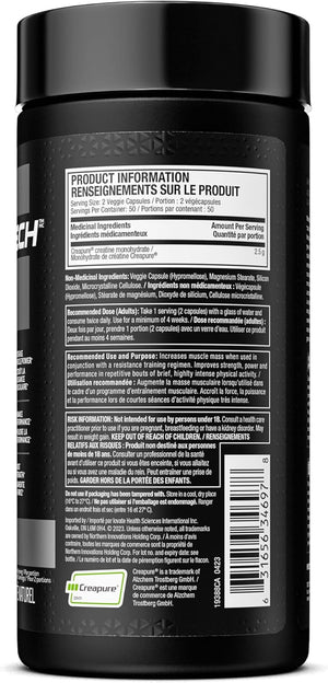 MUSCLETECH PLATINUM - 100% CreaPure Creatine Capsules (100 Vegan Capsules)