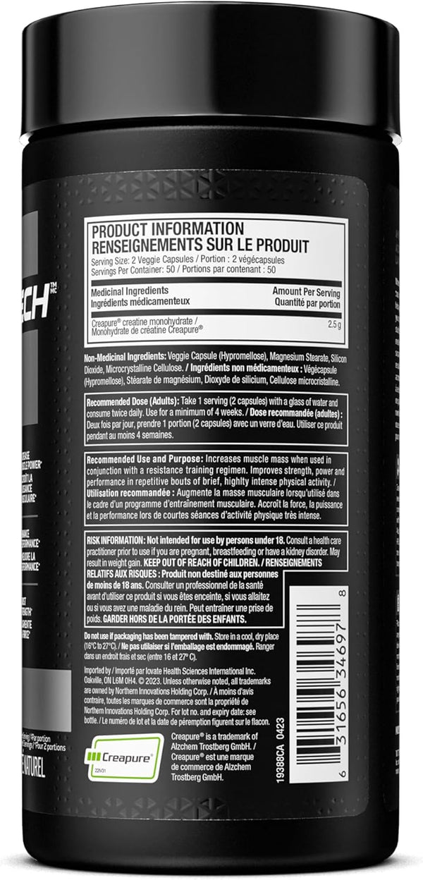 MUSCLETECH PLATINUM - 100% CreaPure Creatine Capsules (100 Vegan Capsules)