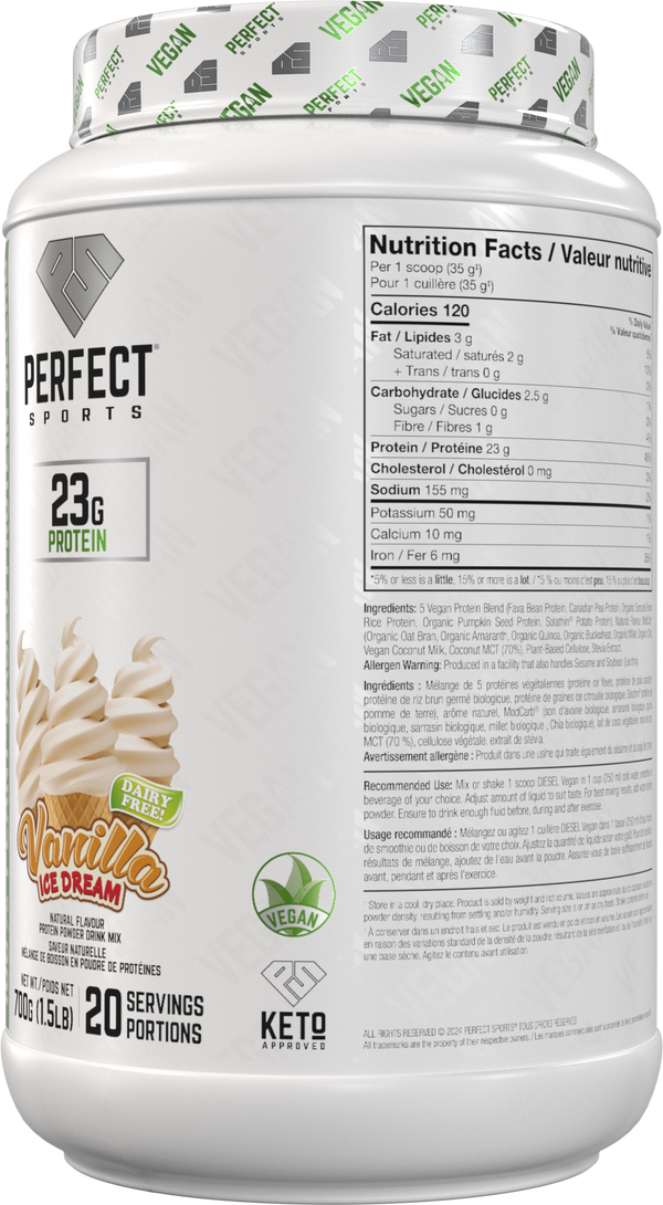 PERFECT SPORTS DIESEL Vegan Protein - Vanilla Ice Dream 700G